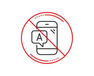 no or stop sign ab testing line icon ui phone test vector