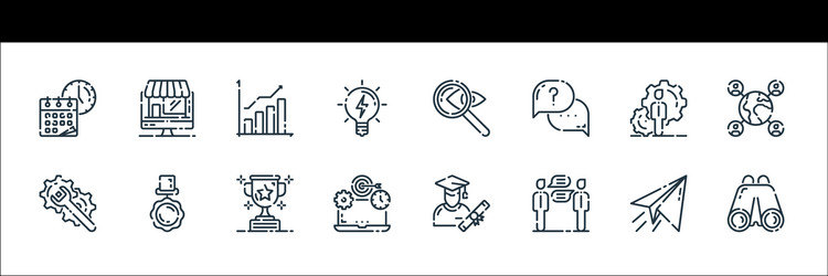 startup line icons linear set quality vector image