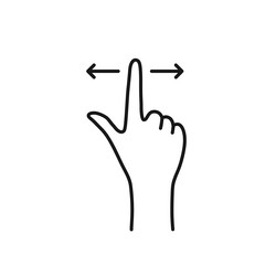 swipe right and left with linear hand vector image