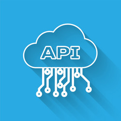 white cloud api interface line icon isolated vector image