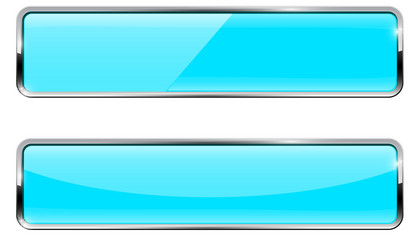 blue turquoise buttons rectangular web icons vector image