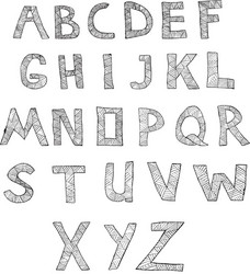 Hand drawn alphabet letters from a to z Royalty Free Vector