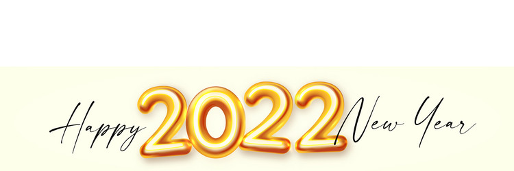 Happy new 2022 year elegant gold 3d realistic text vector