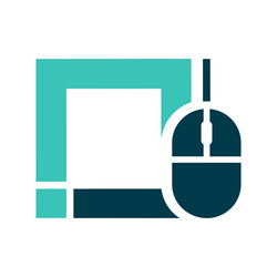 modern computer mouse and frame icon in teal vector image