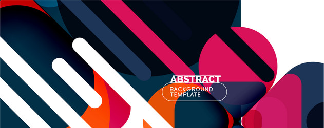 Modern geometric round shapes and dynamic lines vector