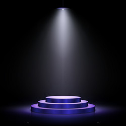 Star podium lamps blue light background Royalty Free Vector