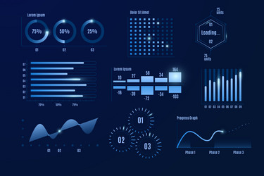 professional dashboard element set vector image