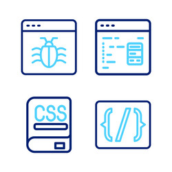 set line programming language syntax books about vector image