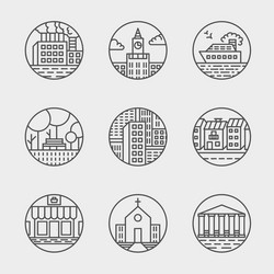 set of thin icons design moder simple vector image