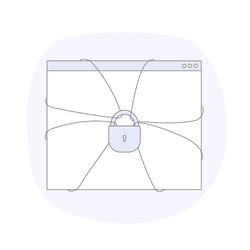 site is tied with ropes and a lock web page vector image