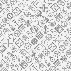 Start up seamless pattern with thin line icons vector