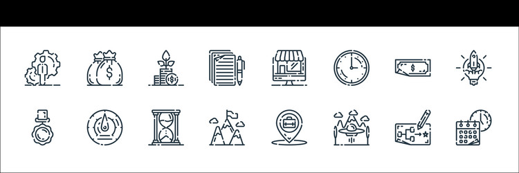 startup line icons linear set quality vector image