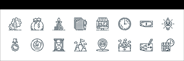 Startup line icons linear set quality vector