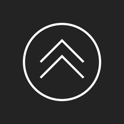 two chevron up white arrows icon minimalistic ui vector image