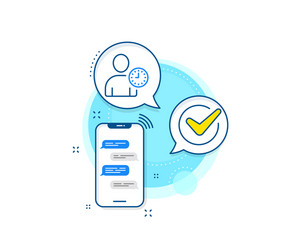 user with clock line icon profile avatar sign vector image