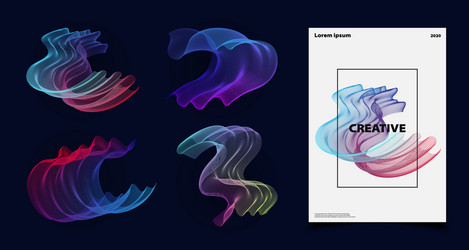 abstract blending colorful tech line artwork vector image