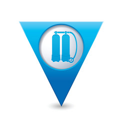 aqualung symbol on map pointer blue vector image