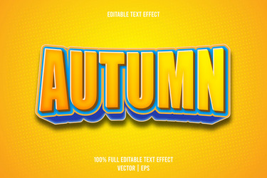 autumn editable text effect 3 dimension emboss vector image