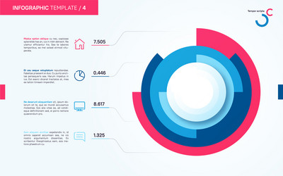 light and neat infographic circle chart vector image