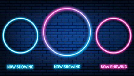 neon cinema mockup sign glowing color vector