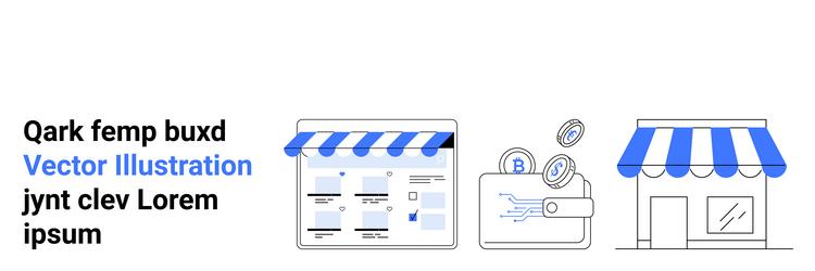 online storefronts and digital wallets for e vector image