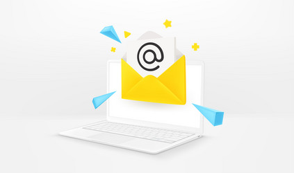 sending and receiving email via internet 3d vector