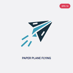 Two color paper plane flying icon from user vector