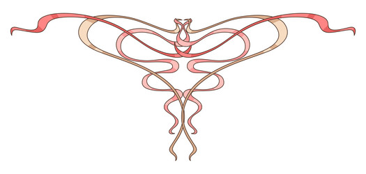 vignette in art nouveau style decorative curl vector image