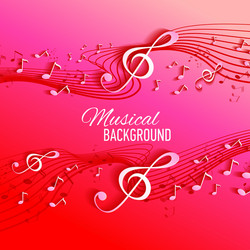 abstract background with music key and notes vector image