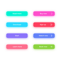 call to action web buttons with shadows set vector image