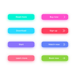 Call to action web buttons with shadows set vector