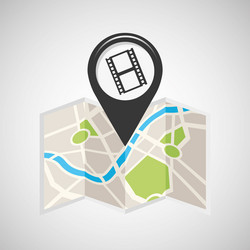 Cinema map pin pointer design vector