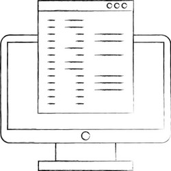 computer desktop with template vector image