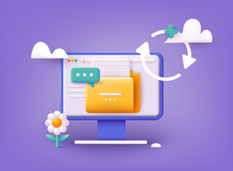digital file organization service or app vector image