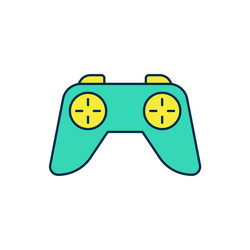 filled outline game controller or joystick vector image