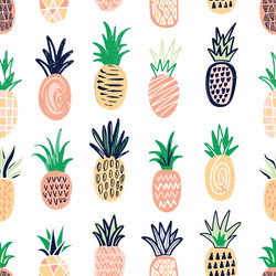 Modern seamless pattern with pineapples vector