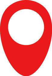 red map pin icon in flat style pointer symbol vector image
