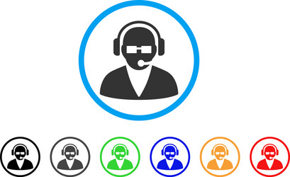 support operator rounded icon vector image