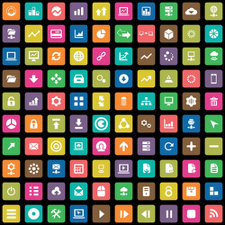 100 big data database icons set vector image