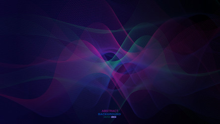 abstract color dynamic wave on dark background vector image