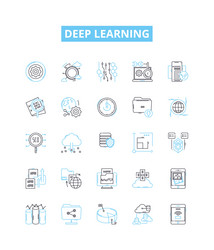 deep learning line icons set vector image