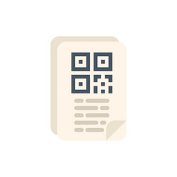 document with qr code displaying encrypted vector image