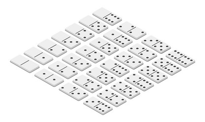 Domino full set horizontal in isometric style vector