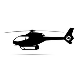 Helicopter Silhouette - Black Vector Image