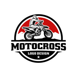 Motocross Badge Emblem Logo Vector Image