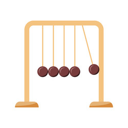 newton cradle semi flat color object vector