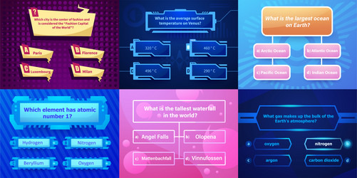 quiz interface trivia question ui layout quizzing vector image