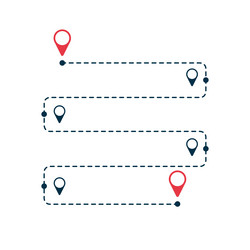 zig zag path from point to road tracking vector image
