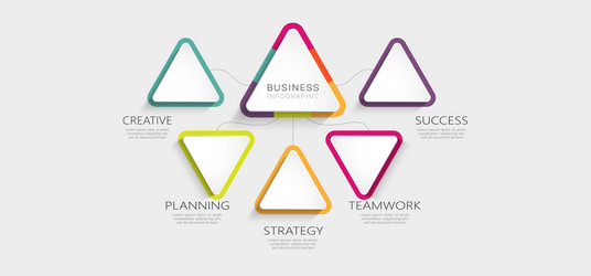 abstract 3d infographic template with 5 steps vector image