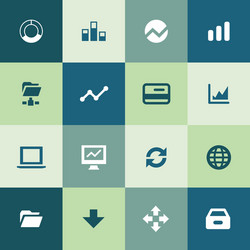 Big data database icons universal set for web vector